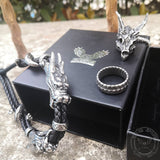 3 Pcs Gothic Dragon Spine Ring Jewelry Set