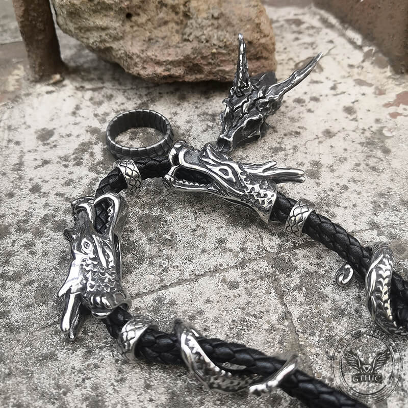 3 Pcs Gothic Dragon Spine Ring Jewelry Set
