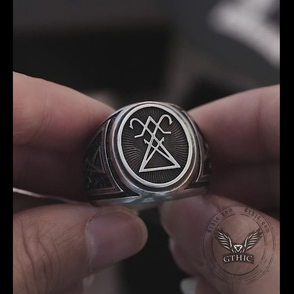 Sigil Of Lucifer Sterling Silver Ring