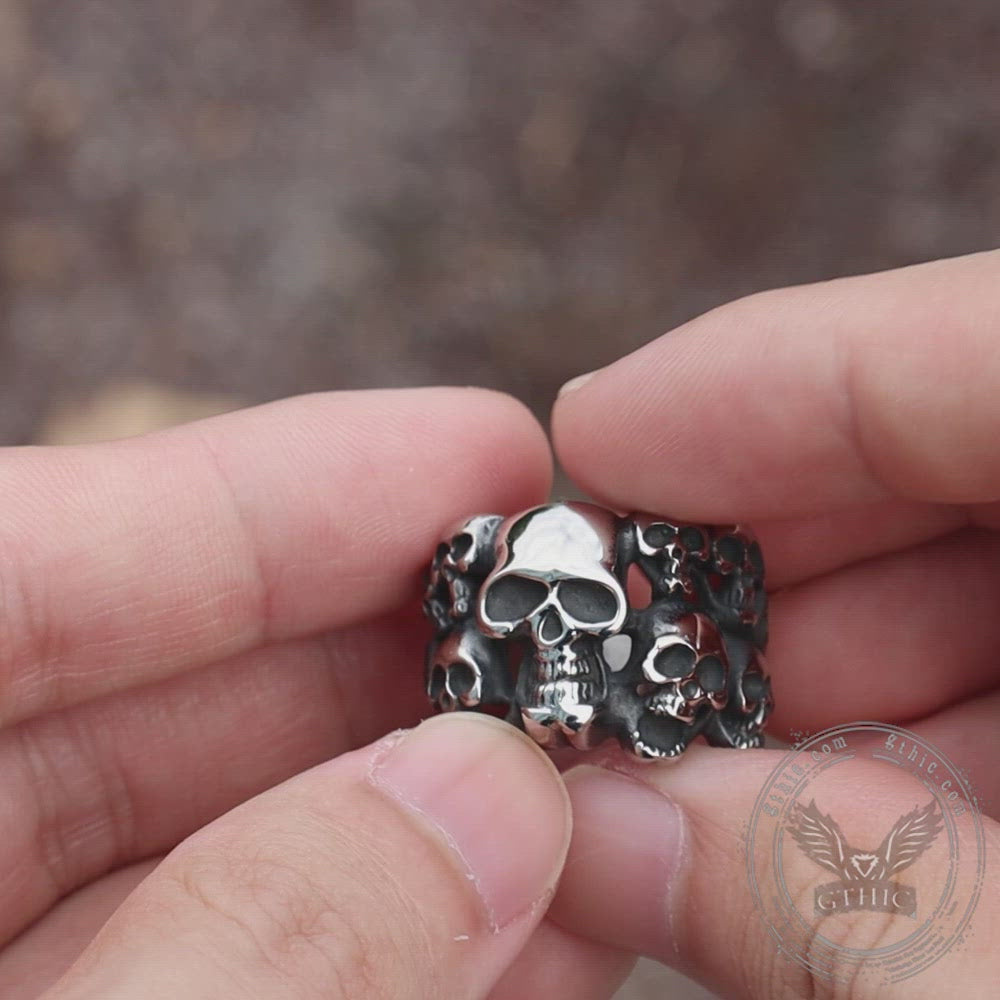 Halloween Spectre Skull roestvrijstalen ring