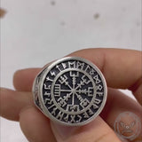 Futhark Runen Kompass Sterling Silber Wikinger Ring