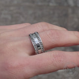 Double Chain Runes Stainless Steel Viking Ring
