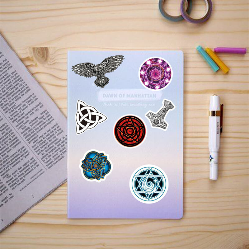 50 Pcs Nordic Viking Totem Waterproof Stickers