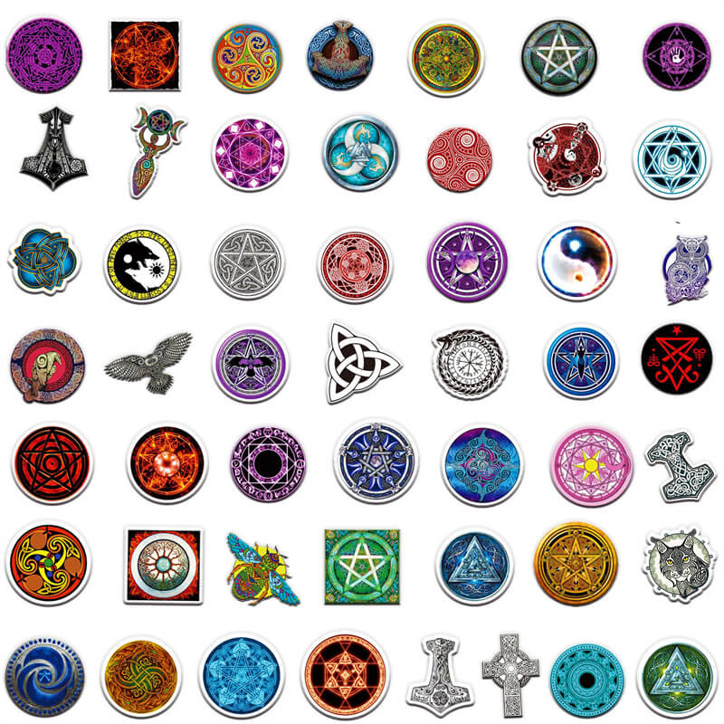 50 Pcs Nordic Viking Totem Waterproof Stickers | Gthic.com