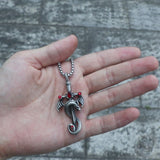 Gothic Dragon Sword Pure Tin Necklace