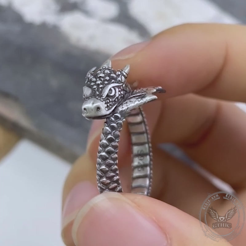 Domineering Dragon Sterling Silver Ring