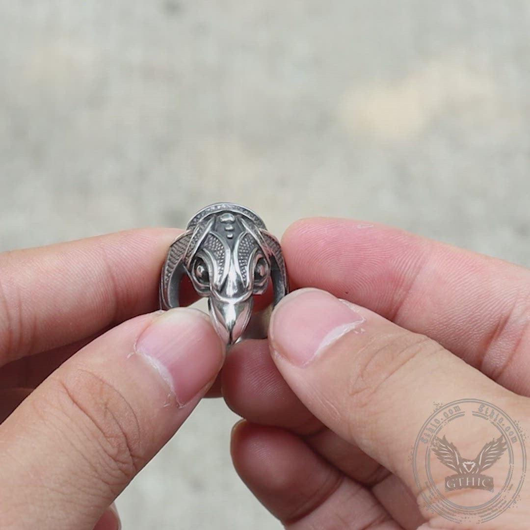 Battle Raven Stainless Steel Viking Ring