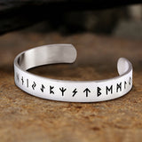 Runes Stainless Steel Viking Cuff Bracelet | Gthic.com