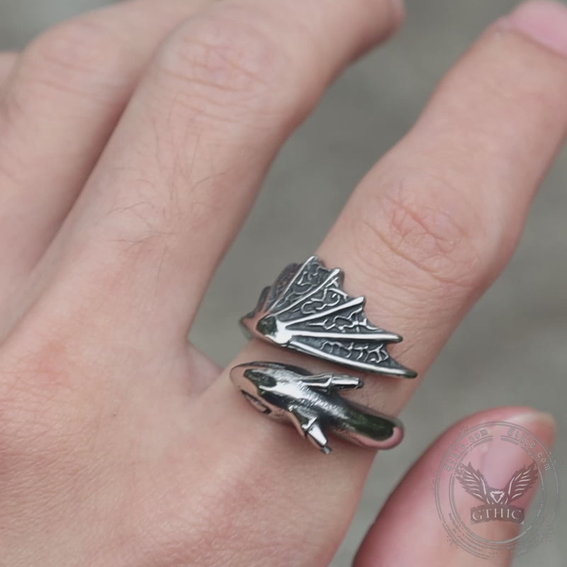 Flying Dragon Stainless Steel Ring