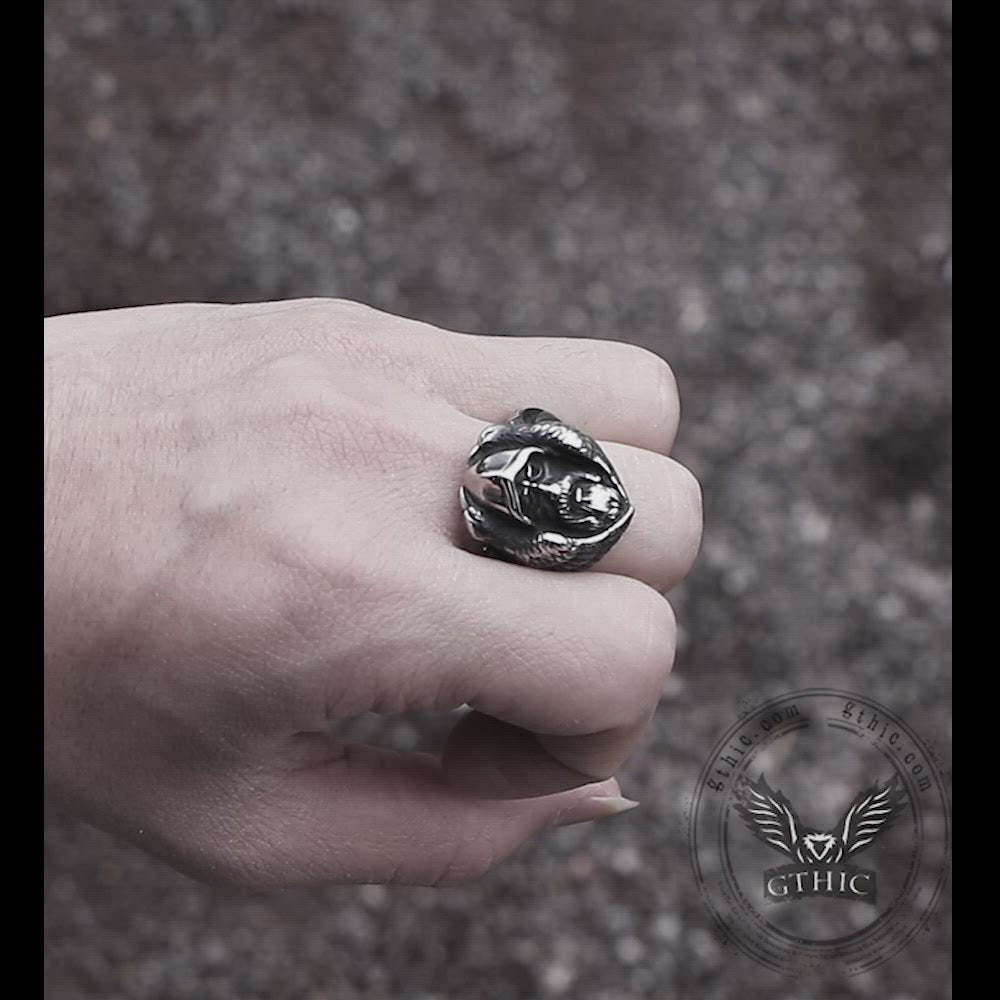 Mythologie Odin Wolf Edelstahl Wikinger Ring