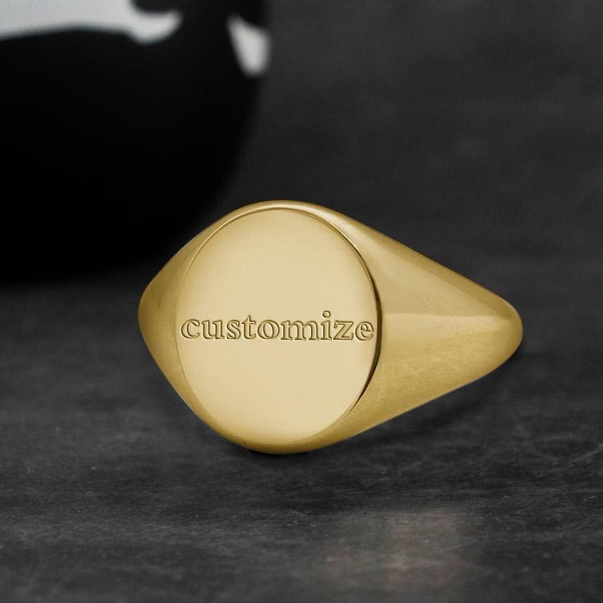 Personalized Sterling Silver Polished Round Ring | Gthic.com