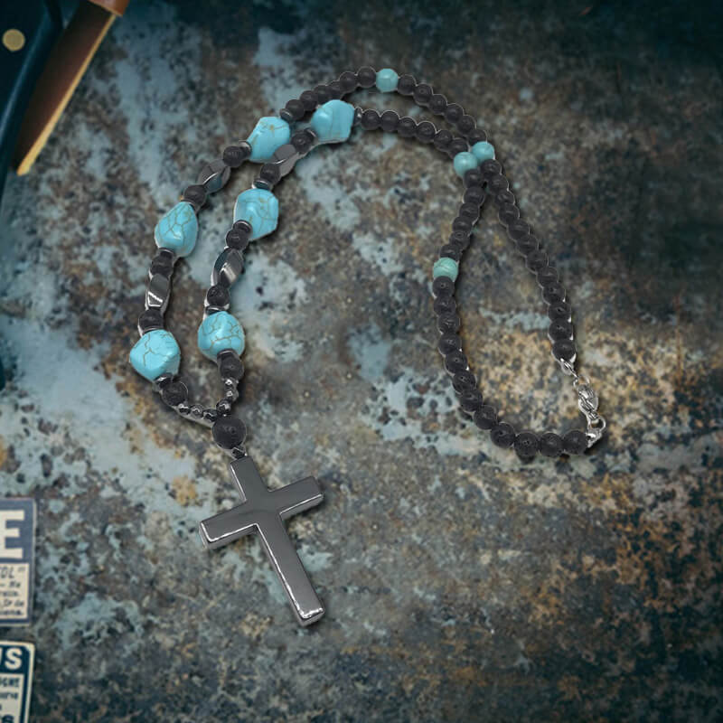 60 cm Turquoise Bead Necklace | Gthic.com