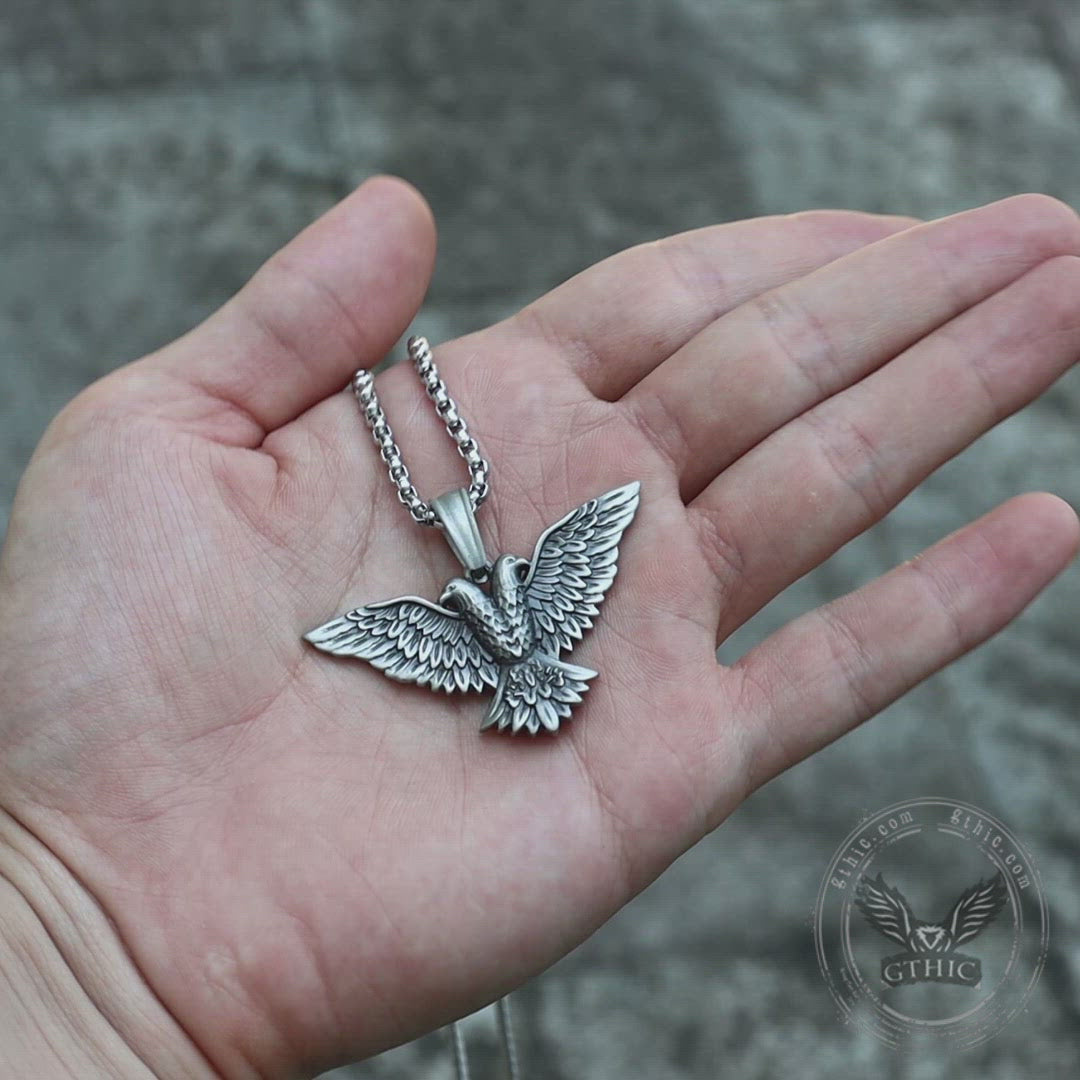 Double-Headed Eagle Pure Tin Necklace