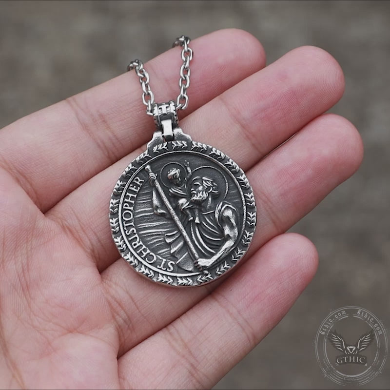 St. Christopher Guide Us Stainless Steel Pendant