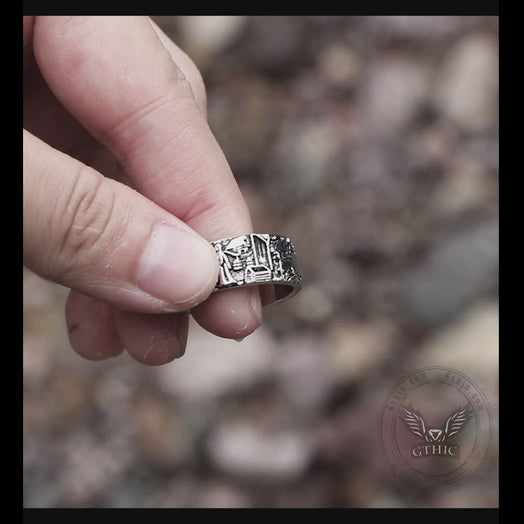 Detailed Pastoral Patterns Alloy Embossed Ring