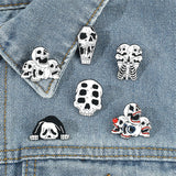 6 Pcs Punk Skull Design Alloy Brooches | Gthic.com