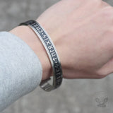 Celtic Knot Runes Stainless Steel Viking Cuff Bracelet