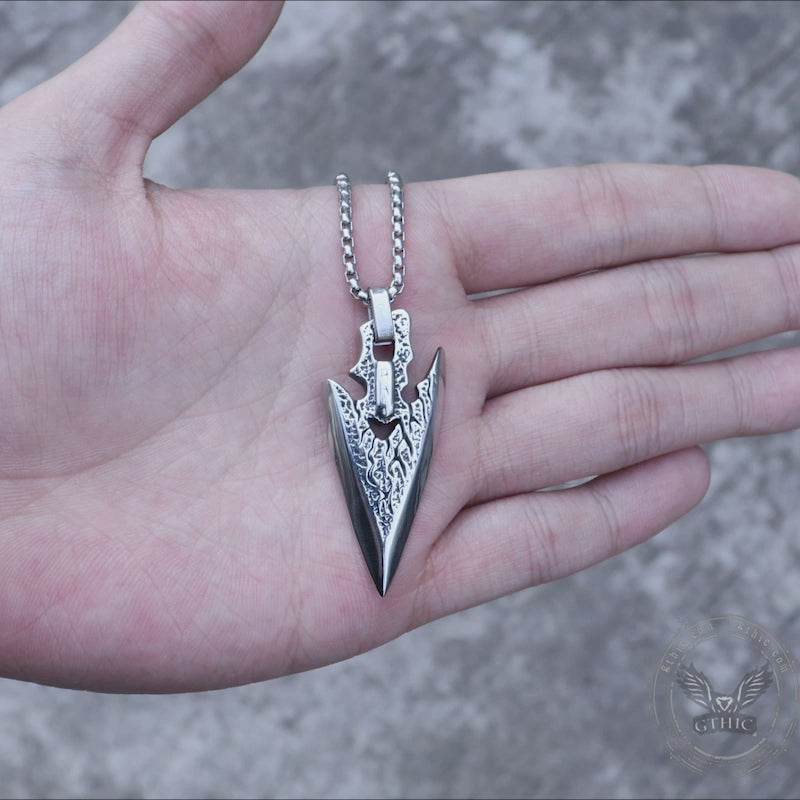 Spear Arrowhead Stainless Steel Pendant