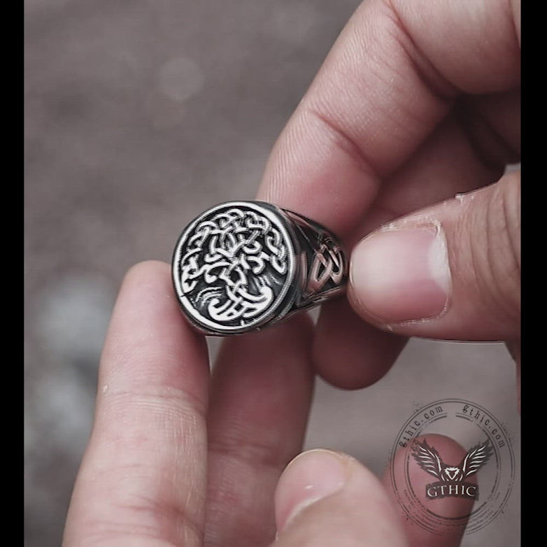 Tree of Life Celtics Stainless Steel Viking Ring