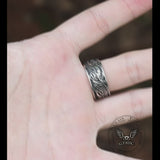 Wikinger-Ring aus Edelstahl mit keltischem Knoten und Drachenkopf