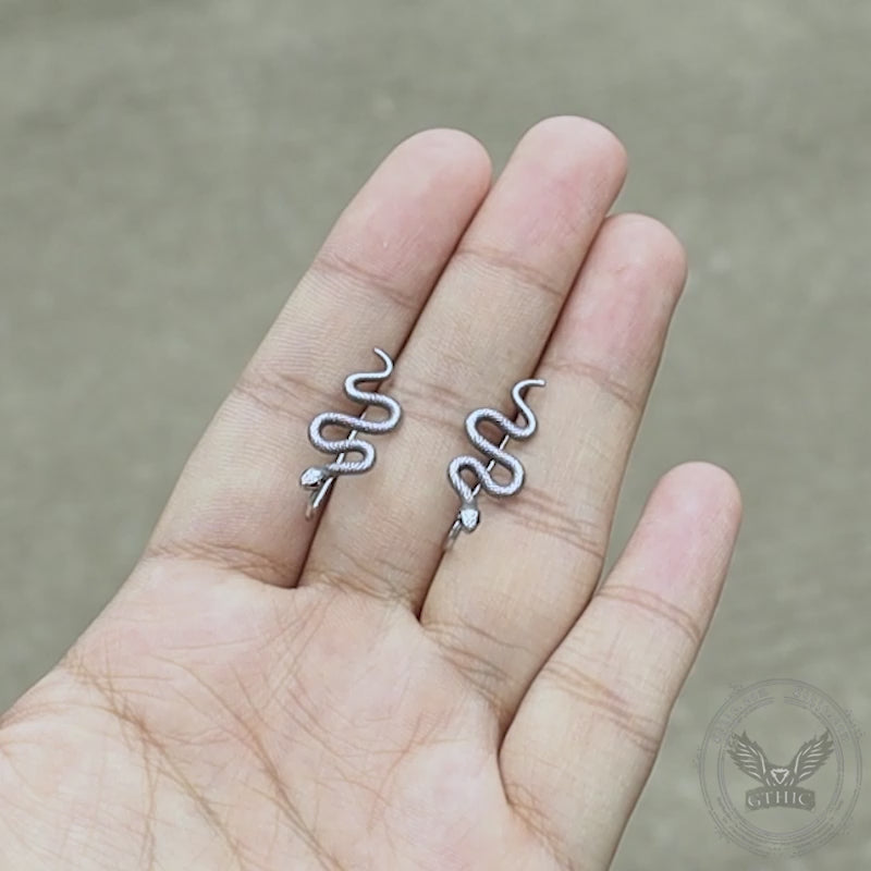 Vintage Snake Stainless Steel Ear Climber Cuffs