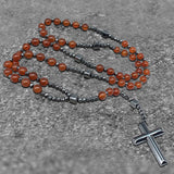 80 CM Cross Stone Bead Necklace | Gthic.com