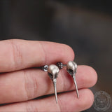 Boucles d'oreilles en argent sterling avec crâne de colibri