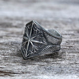 8 Point Star Sterling Silver Ring