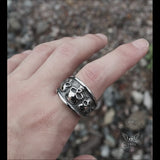 Five Skulls Stainless Steel Ring