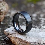 8mm Black Brushed Titanium Band Ring | Gthic.com