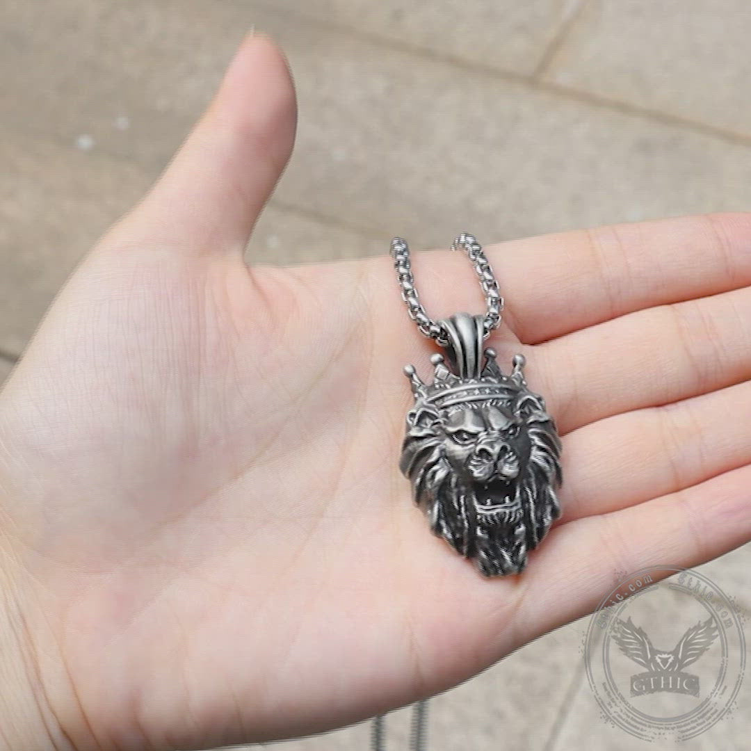 Lion King Crown Pure Tin Necklace