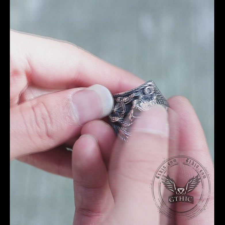 Anello teschio Kraken Octopus in acciaio inossidabile