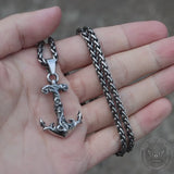 Wave Anchor Stainless Steel Marine Pendant