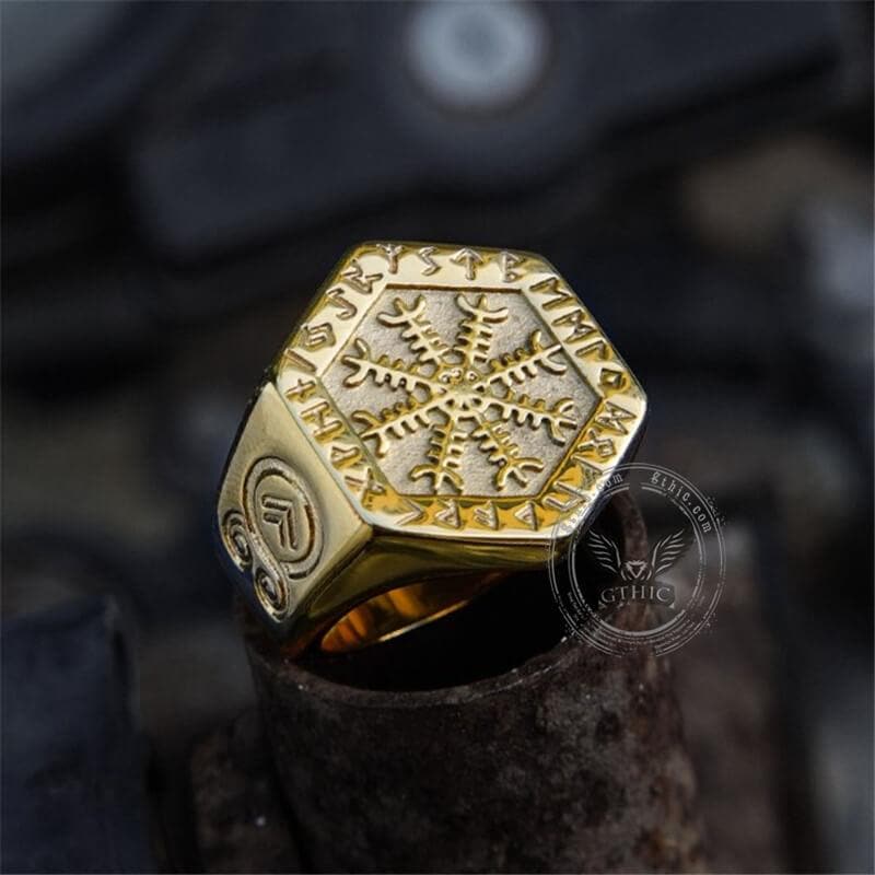 Ægishjálmr Stainless Steel Viking Ring