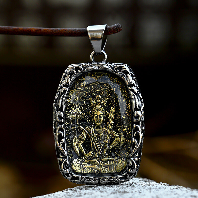 Buddhist Bodhisattva Stainless Steel Pendant | Gthic.com