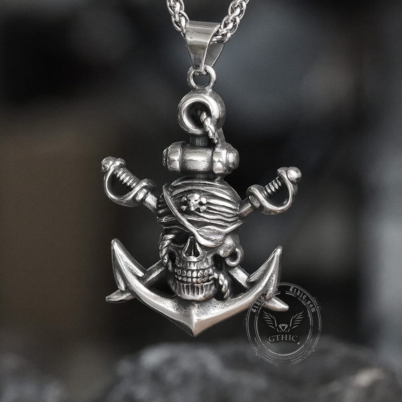 Death Pirate Stainless Steel Pendant03 | Gthic.com