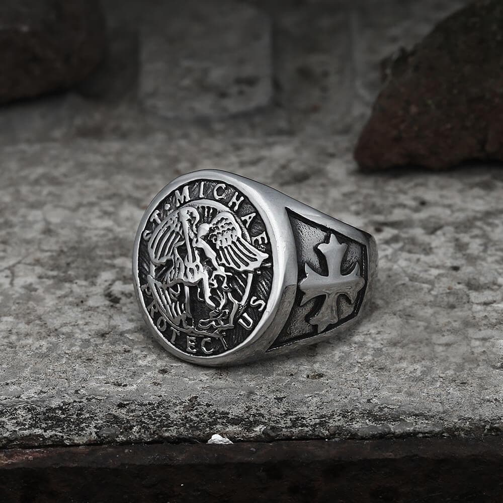 Guardian Angel Templar Knight Ring | Gthic.com