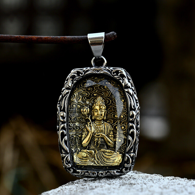 Buddhist Bodhisattva Stainless Steel Pendant | Gthic.com