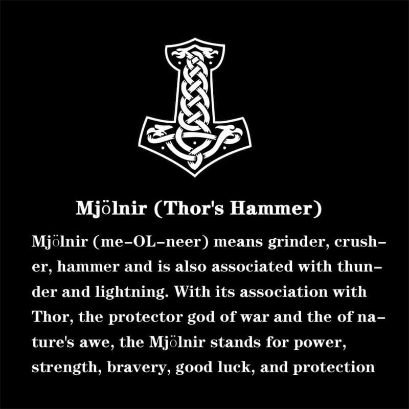 Thor’s Hammer Skull Stainless Steel Viking Pendant