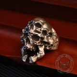 Veelzijdige schedel sterling zilveren ring