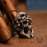 Multifaceted Skull Sterling Silver Ring 02 | Gthic.com