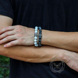 Cross Skull Turquoise Stainless Steel Bracelet | Gthic.com