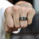 Runic Circle Stainless Steel Viking Ring 02 | Gthic.com