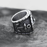 Striking Anchor And Compass Stainless Steel Marine Ring | Gthic.com
