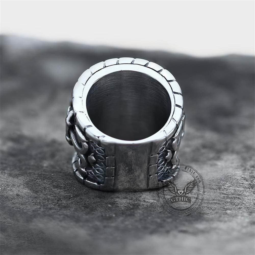 Striking Anchor And Compass Stainless Steel Marine Ring | Gthic.com