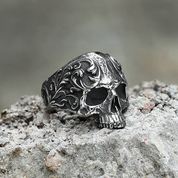 Vintage Pattern Stainless Steel Skull Ring – GTHIC