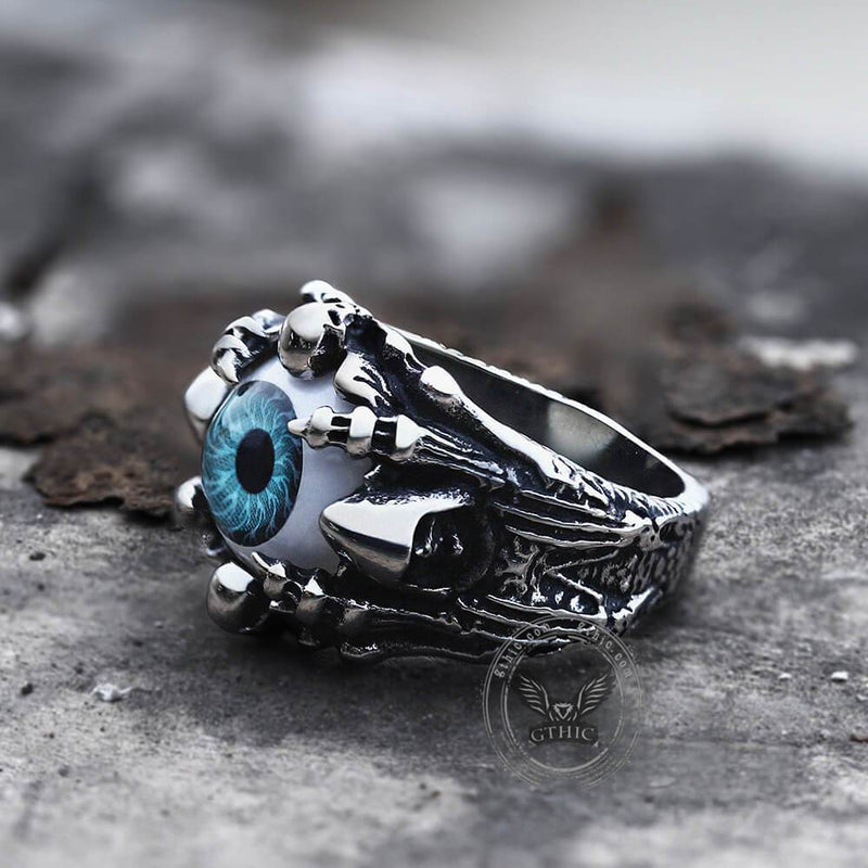 Enamel Evil Eye Ring with Crystals - VivaLife Jewelry