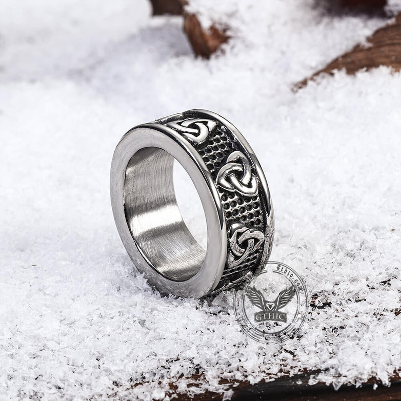 Warrior Triquetra Stainless Steel Viking Ring