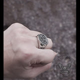 Pentagram Tree of Life Stainless Steel Viking Ring