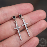 Minimalist Cross Sterling Silver Earrings